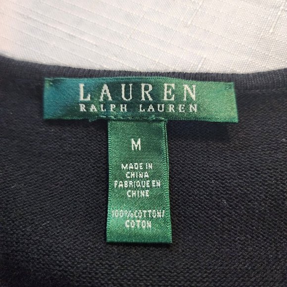 Lauren Ralph‎ Lauren Woman's Black Sleeveless Ruffle Beaded Sz Medium Blouse - Picture 5 of 10